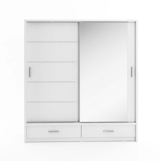 Armoire 2 portes avec miroir ARTI en blanc
