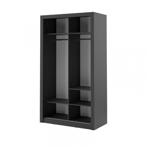Intérieur armoire coulissante 2 portes avec 2 penderies ARTI-06 en noir