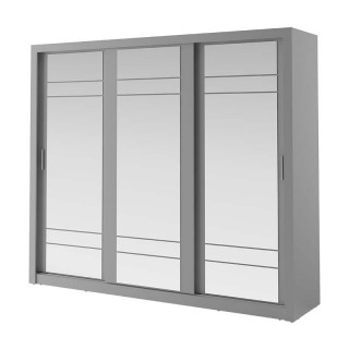 Armoire coulissante 3 portes avec miroirs ARTI-02 en gris