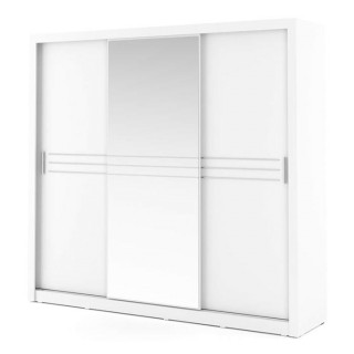 Armoire coulissante blanche 3 portes IDEA ID-11 avec miroir