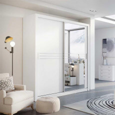 Armoire coulissante blanche 2 portes IDEA ID-12 avec miroir