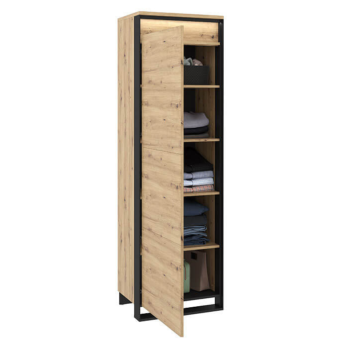 Armoire Une Porte Avec Clairage Quant Largeur Cm En Ch Ne Artisan