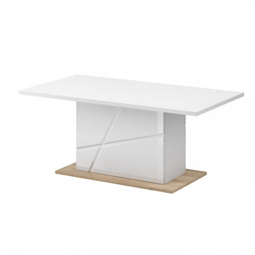 Table basse FUTURA en blanc brillant