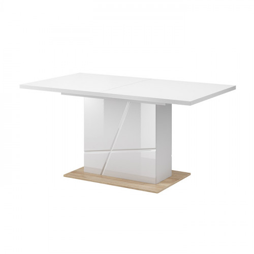 Table extensible FUTURA en blanc brillant