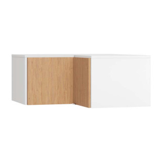 Extension armoire d'angle SIMPLE blanc et façade en chêne