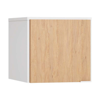 Extension armoire une porte SIMPLE blanc et façade en chêne