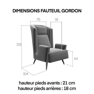Dimensions fauteuil GORDON
