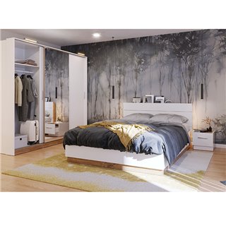 Chambre complète DENTRO avec lit 180x200 + commode + armoire + chevets