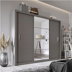 Armoire coulissante 3 portes IDEA-01 gris