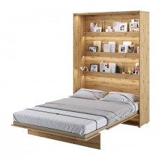 Lit escamotable BED CONCEPT 140x200 avec rangements intégrés chêne artisan