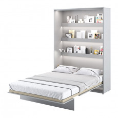 Lit escamotable BED CONCEPT 140x200 avec rangements intégrés gris