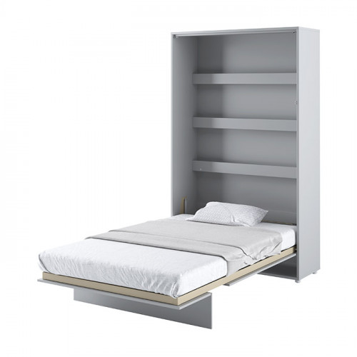 Lit escamotable BED CONCEPT 120x200 avec rangements intégrés gris mat
