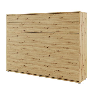 Lit escamotable BED CONCEPT 140x200 horizontal avec rangements intégrés chêne artisan mat