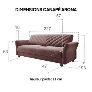 Dimensions canapé ARONA