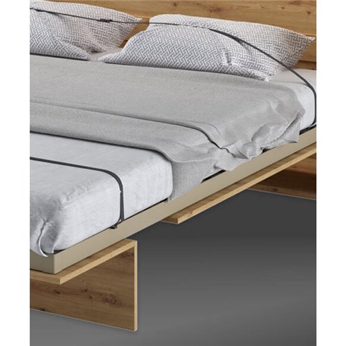 Lit escamotable BED CONCEPT 90x200 vertical avec rangements intégrés blanc brillant