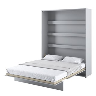 Lit escamotable BED CONCEPT 160x200 vertical avec rangements intégrés gris