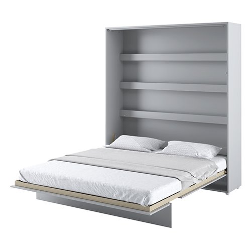 Lit escamotable BED CONCEPT 180x200 vertical avec rangements intégrés gris