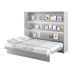 Lit escamotable BED CONCEPT 160x200 horizontal avec rangements intégrés gris