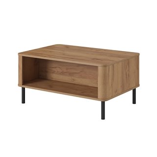 Table basse SANTI avec niche couleur chêne craft largeur 90 cm