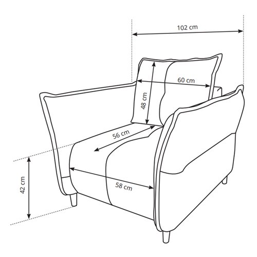 Dimensions fauteuil NAPOLI
