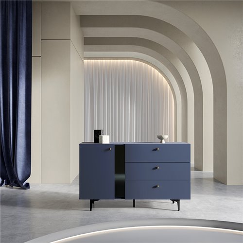 Commode SALVIA-04 salon ou chambre avec 3 tiroirs couleur sauge bleue
