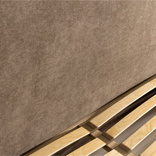 Lit SYDNEY tissu brun avec coffre de rangement 140/160/180x200 cm