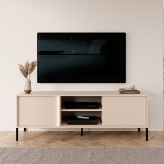 Meuble TV 153 cm LATTE avec LED couleur beige clair