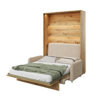 Canapé beige pour lit escamotable ouvert
